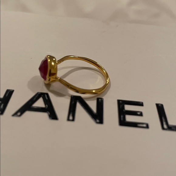 Monica Vinader 18k Gold Vermeil Sterling Silver Pink Stone - Picture 8 of 12